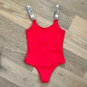 Victoria’s Secret Sport Ribbed Plunge Bodysuit Small